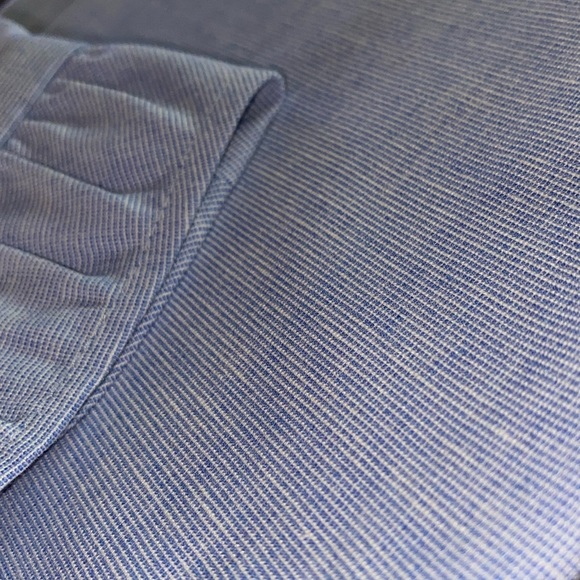 NWT Loft Blue Ruffle Hem Cropped Ankle Pants Size 6P Petite - Picture 5 of 12